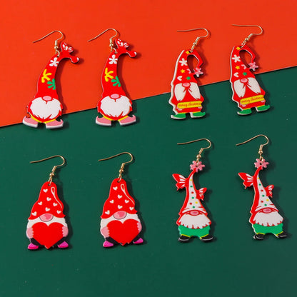 1 Pair Cute Color Block Printing Zinc Alloy Drop Earrings