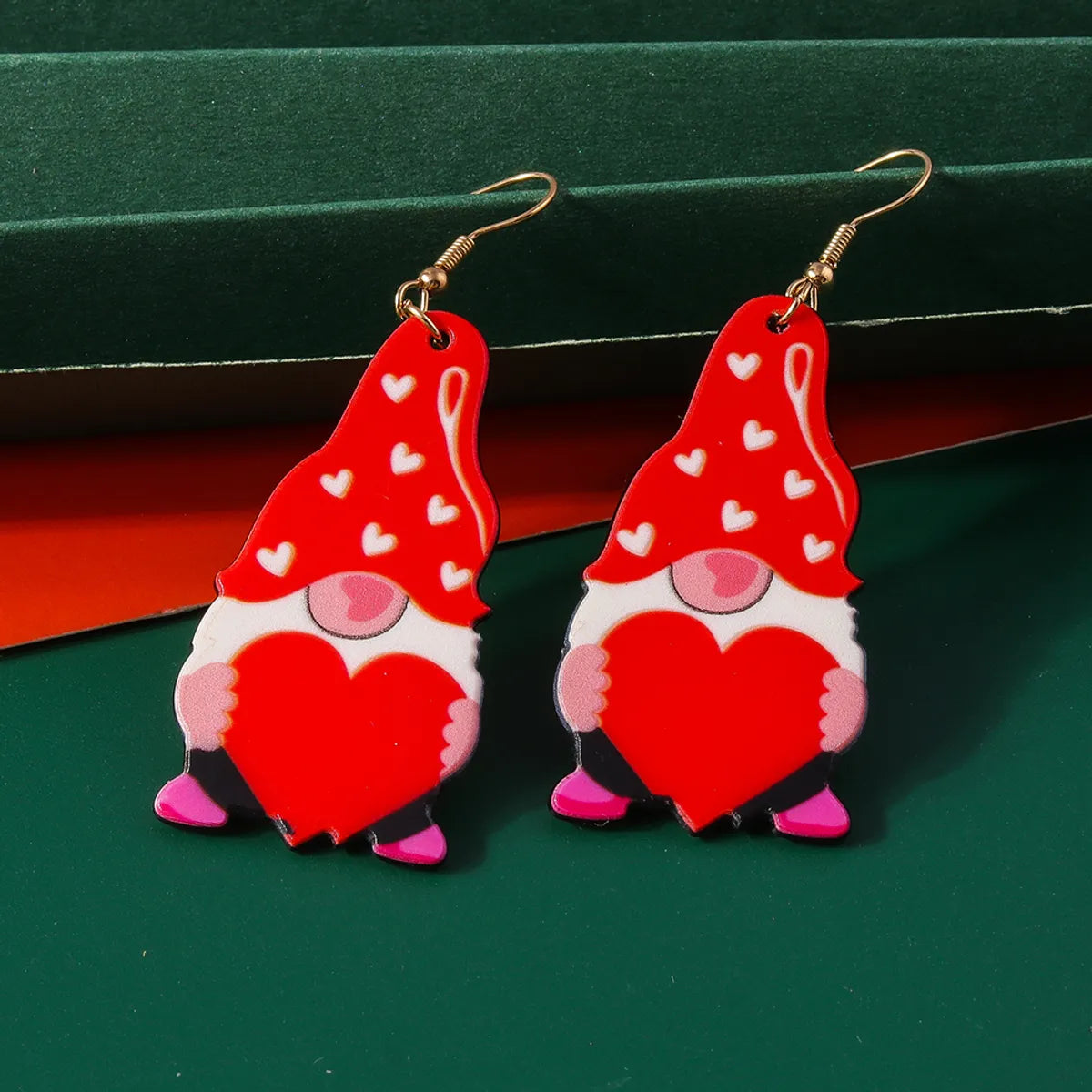 1 Pair Cute Color Block Printing Zinc Alloy Drop Earrings