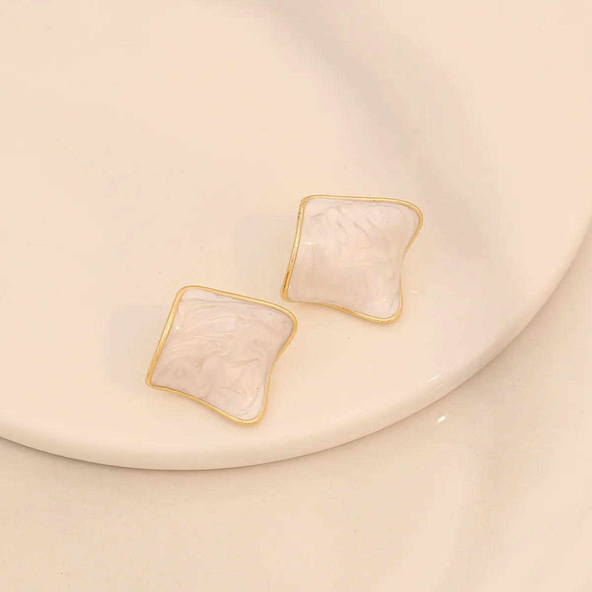 1 Pair Cute Commute Flower Irregular Enamel 304 Stainless Steel 18K Gold Plated Ear Studs