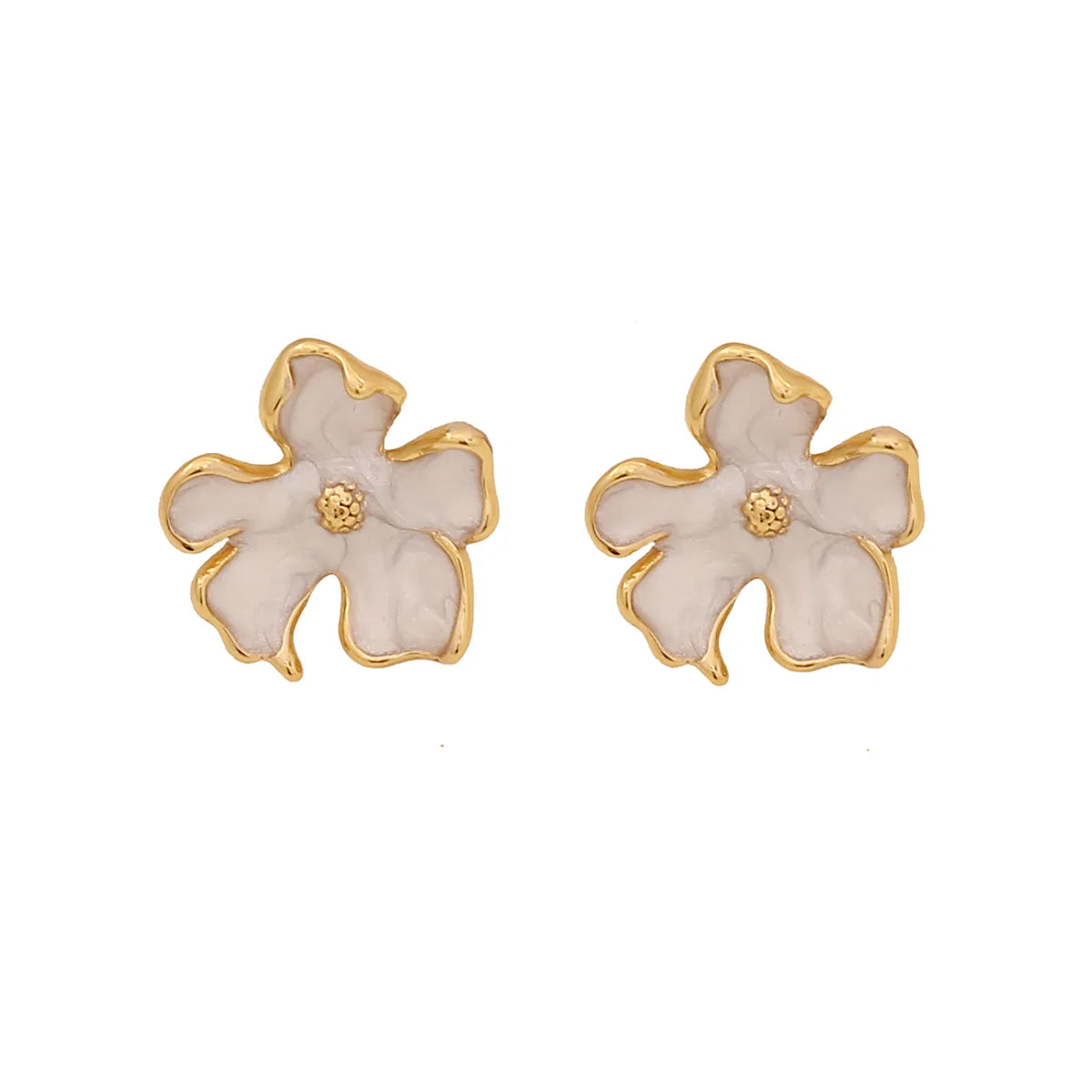 1 Pair Cute Commute Flower Irregular Enamel 304 Stainless Steel 18K Gold Plated Ear Studs