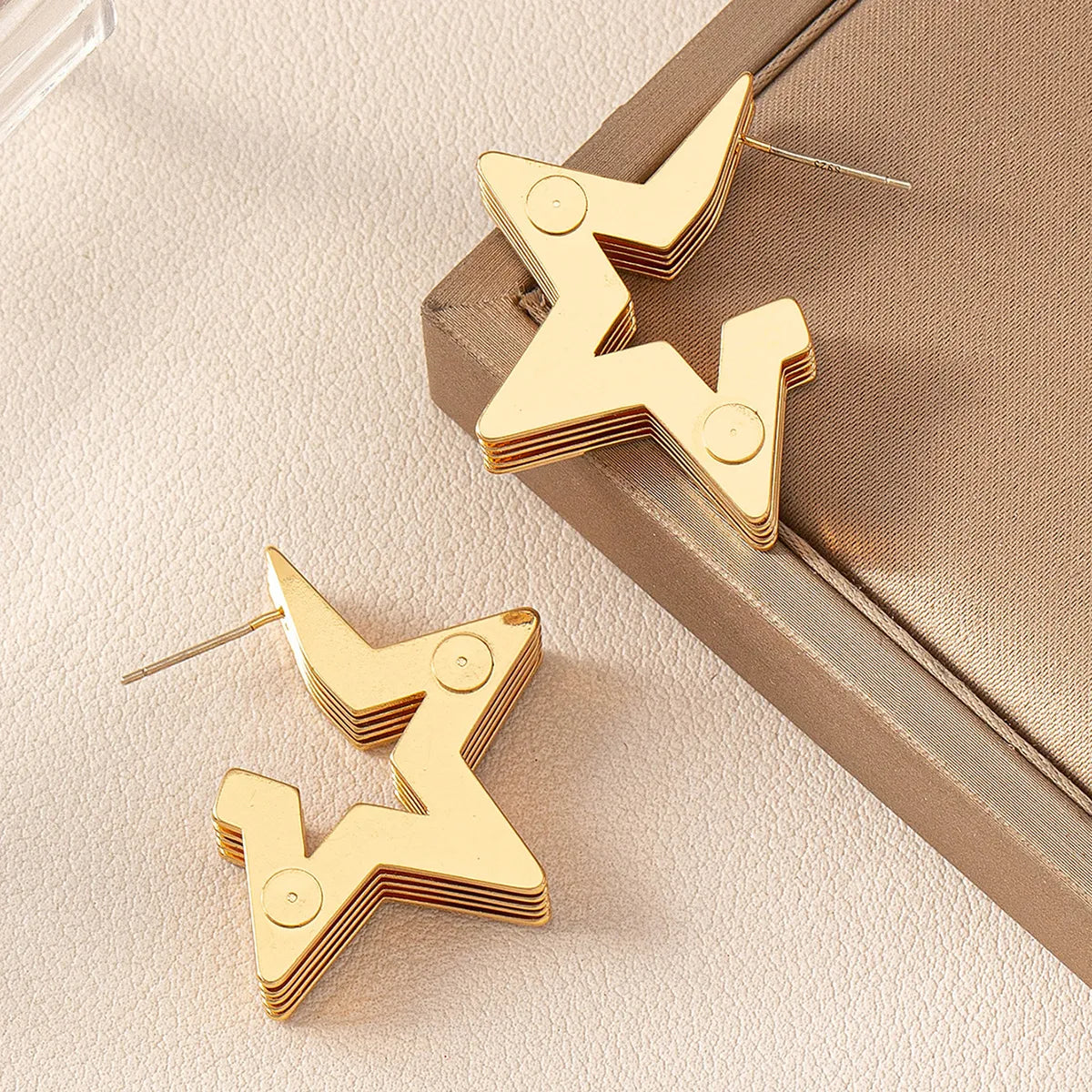 1 Pair Cute Commute Star Copper Alloy Ear Studs