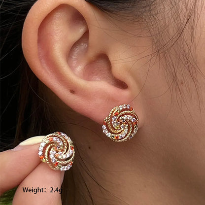 1 Pair Cute Xuping Commute Strawberry Airplane Plating Inlay Copper Alloy Zircon 18k Gold Plated Ear Studs