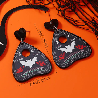 1 Pair Cute Devil'S Eye Moon Bat Arylic Drop Earrings