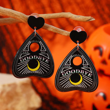 1 Pair Cute Devil'S Eye Moon Bat Arylic Drop Earrings