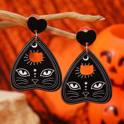 1 Pair Cute Devil'S Eye Moon Bat Arylic Drop Earrings