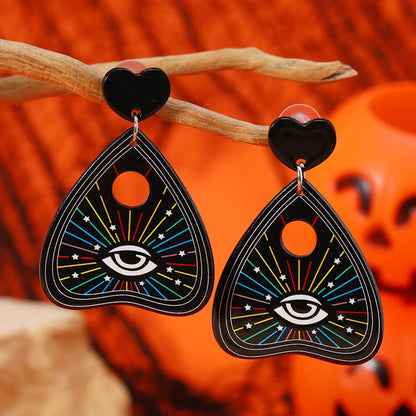 1 Pair Cute Devil'S Eye Moon Bat Arylic Drop Earrings