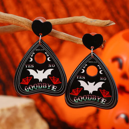 1 Pair Cute Devil'S Eye Moon Bat Arylic Drop Earrings