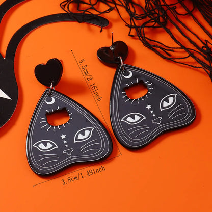 1 Pair Cute Devil'S Eye Moon Bat Arylic Drop Earrings