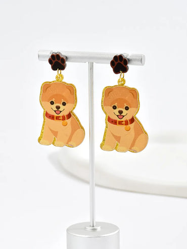 1 Pair Cute Dog Arylic Drop Earrings