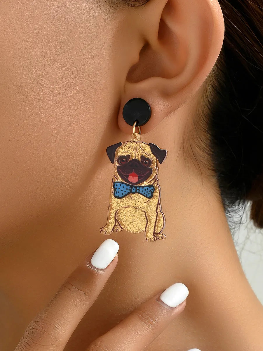 1 Pair Cute Dog Arylic Drop Earrings