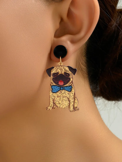 1 Pair Cute Dog Cat Arylic Drop Earrings