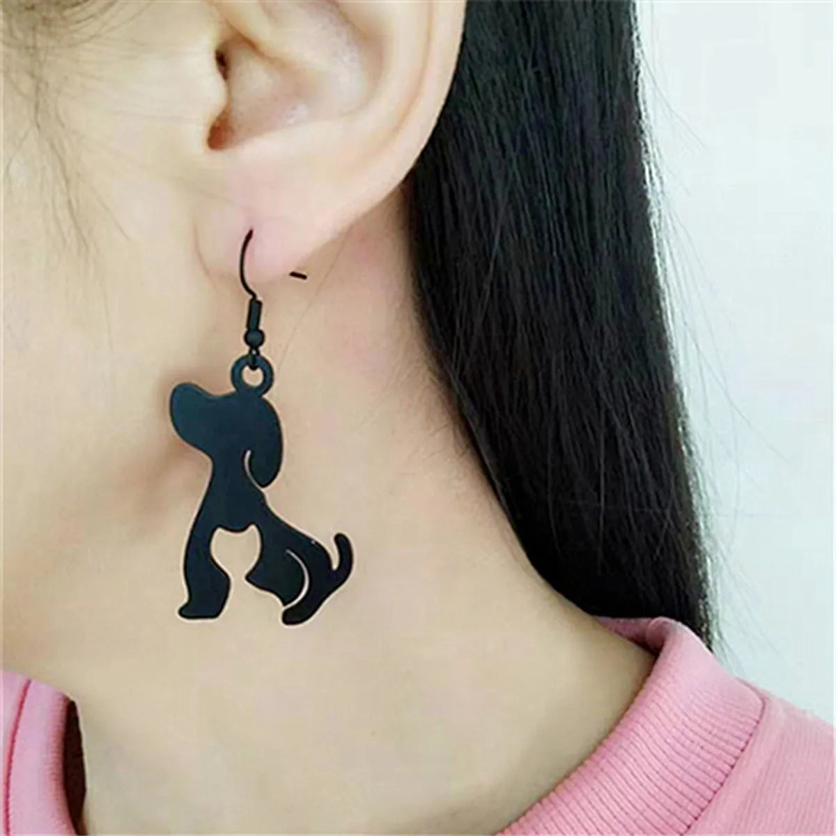 1 Pair Cute Dog Iron Drop Earrings