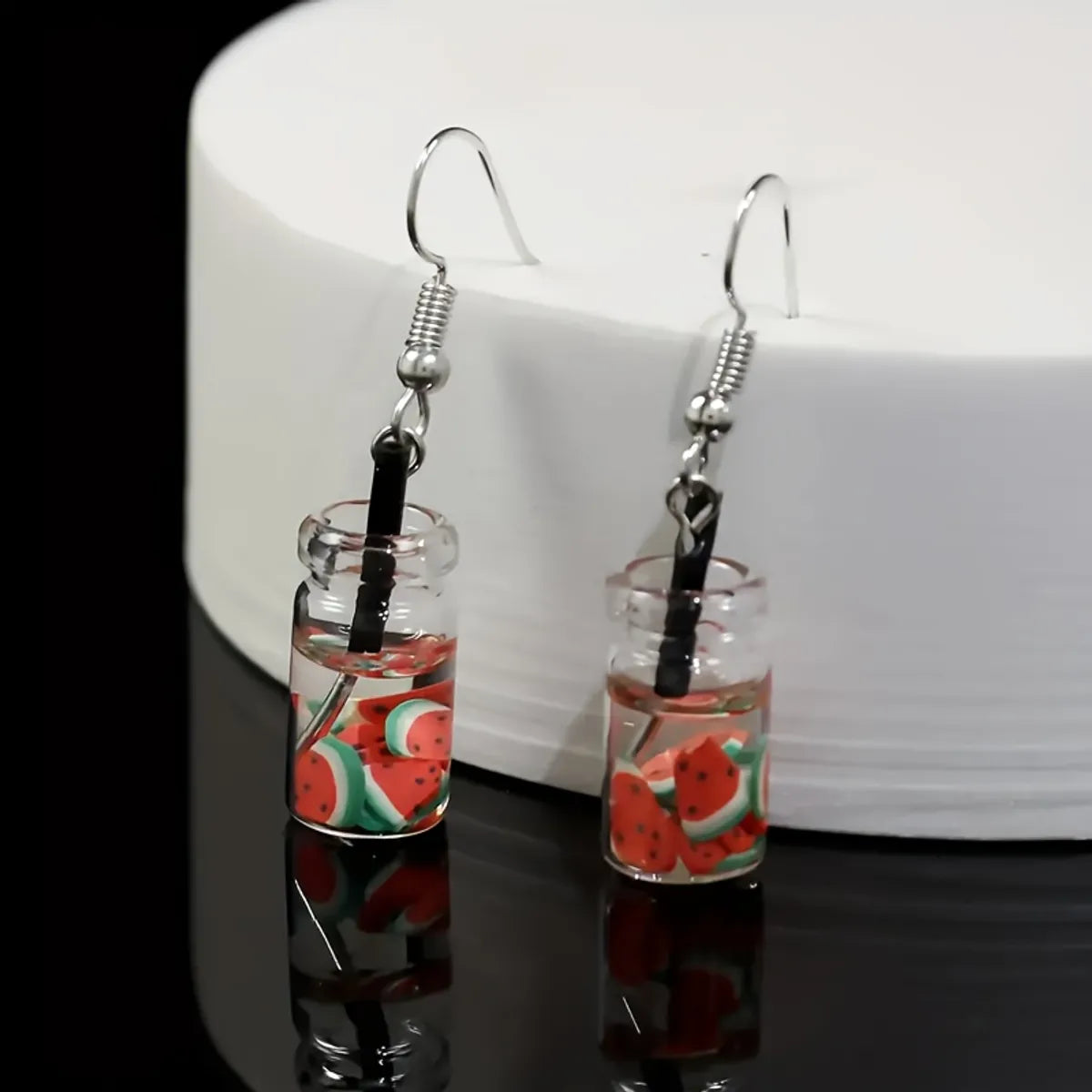 1 Pair Cute Drink Resin Drop Earrings