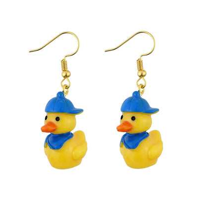 1 Pair Cute Duck Plastic Drop Earrings