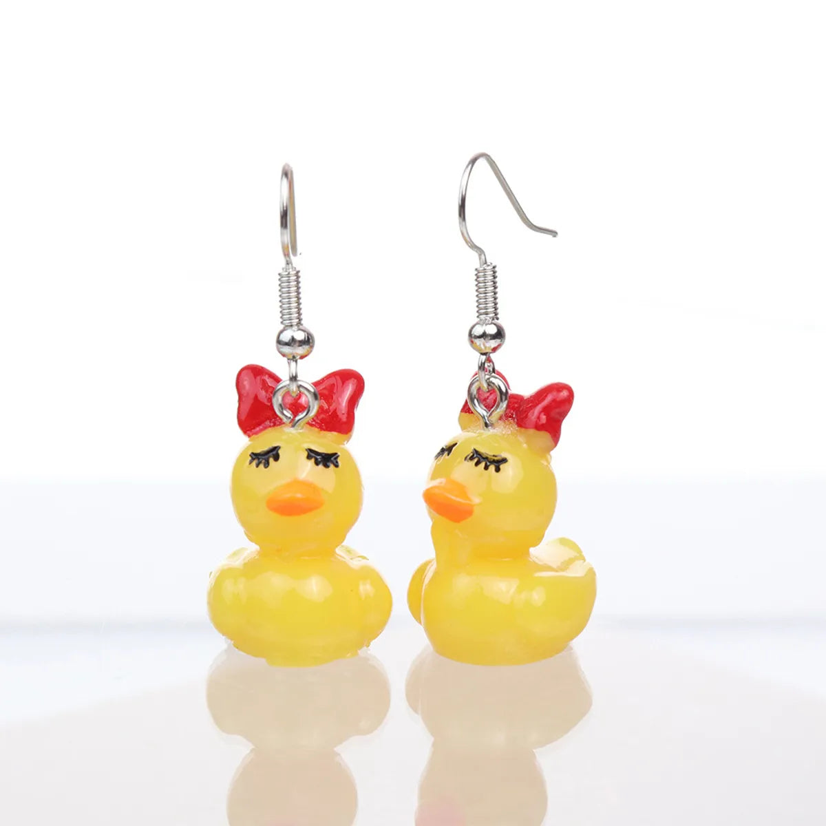 1 Pair Cute Duck Plastic Drop Earrings