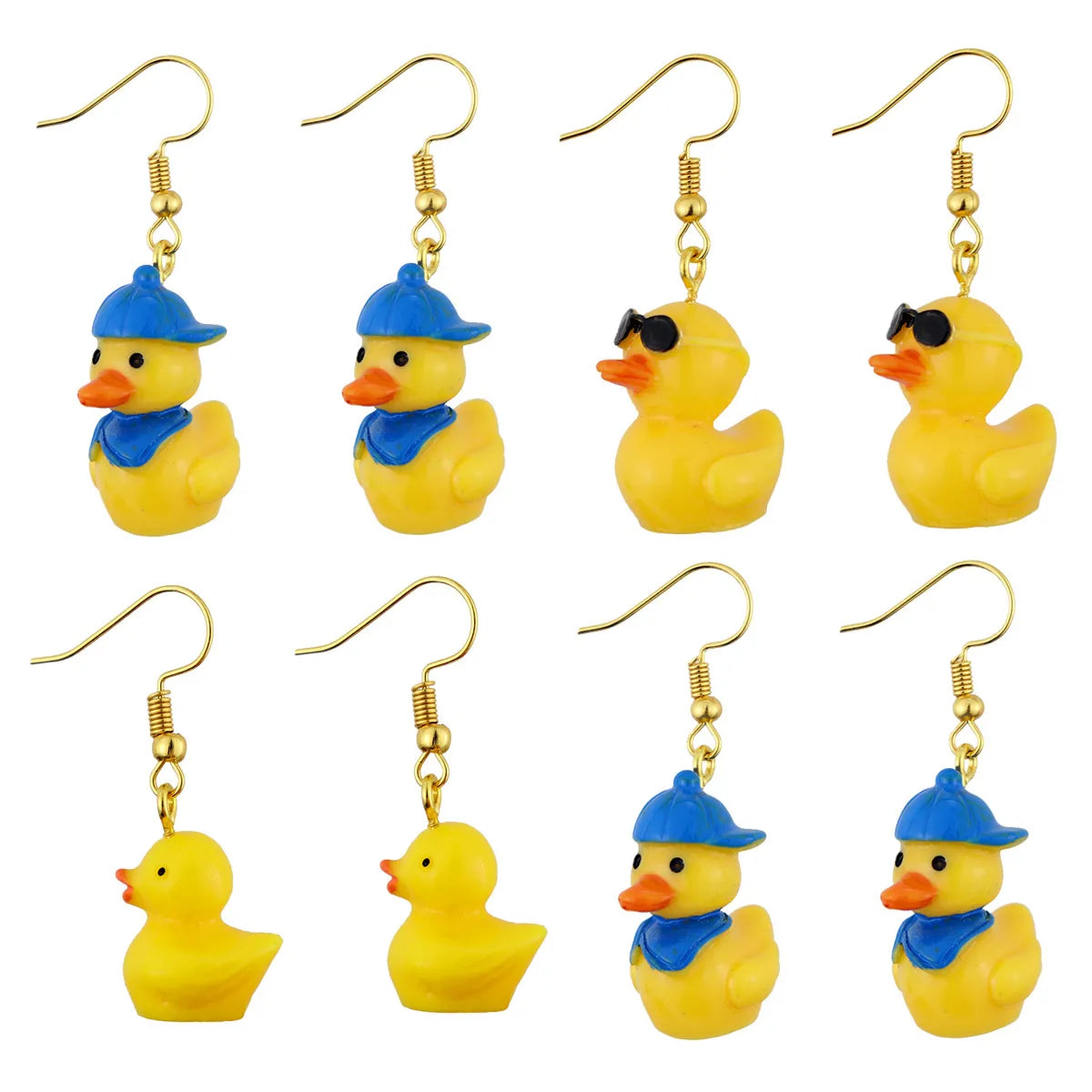 1 Pair Cute Duck Plastic Drop Earrings