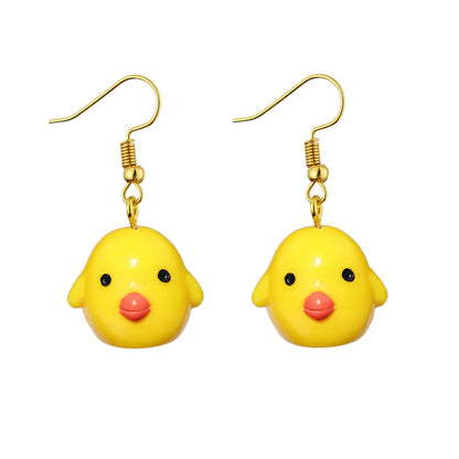 1 Pair Cute Duck Plastic Drop Earrings