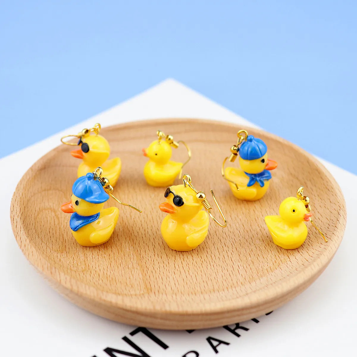 1 Pair Cute Duck Plastic Drop Earrings