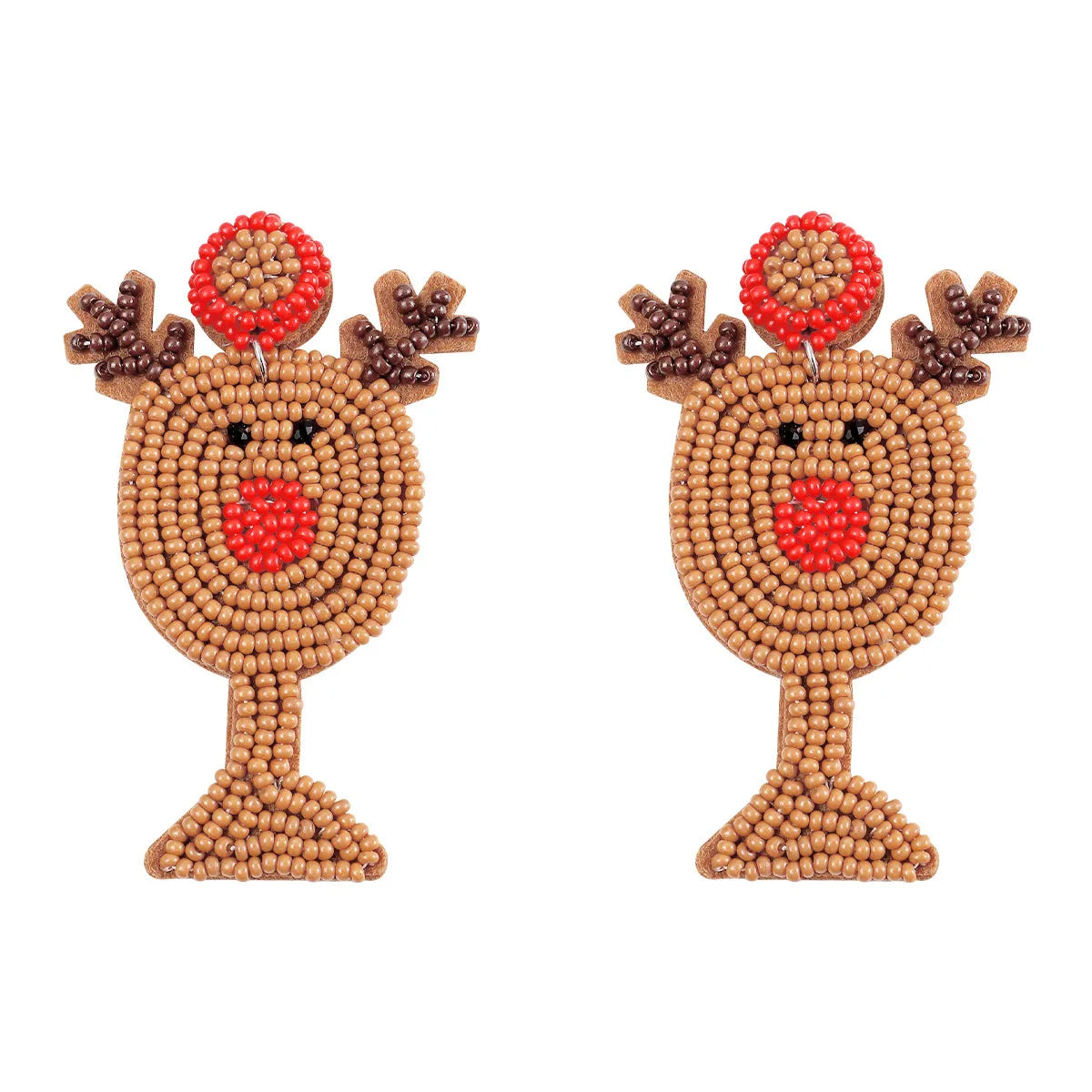 1 Pair Cute Fashion Christmas Tree Elk Plastic Handmade Christmas Women'S Drop Earrings