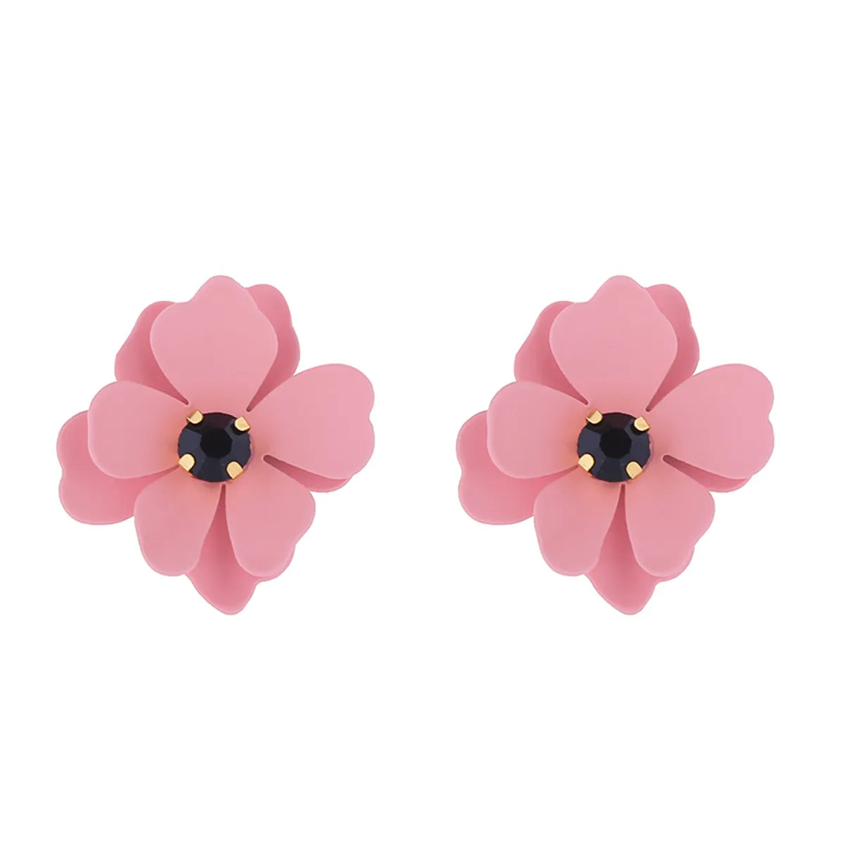 1 Pair Cute Flower Inlay Alloy Rhinestones Ear Studs