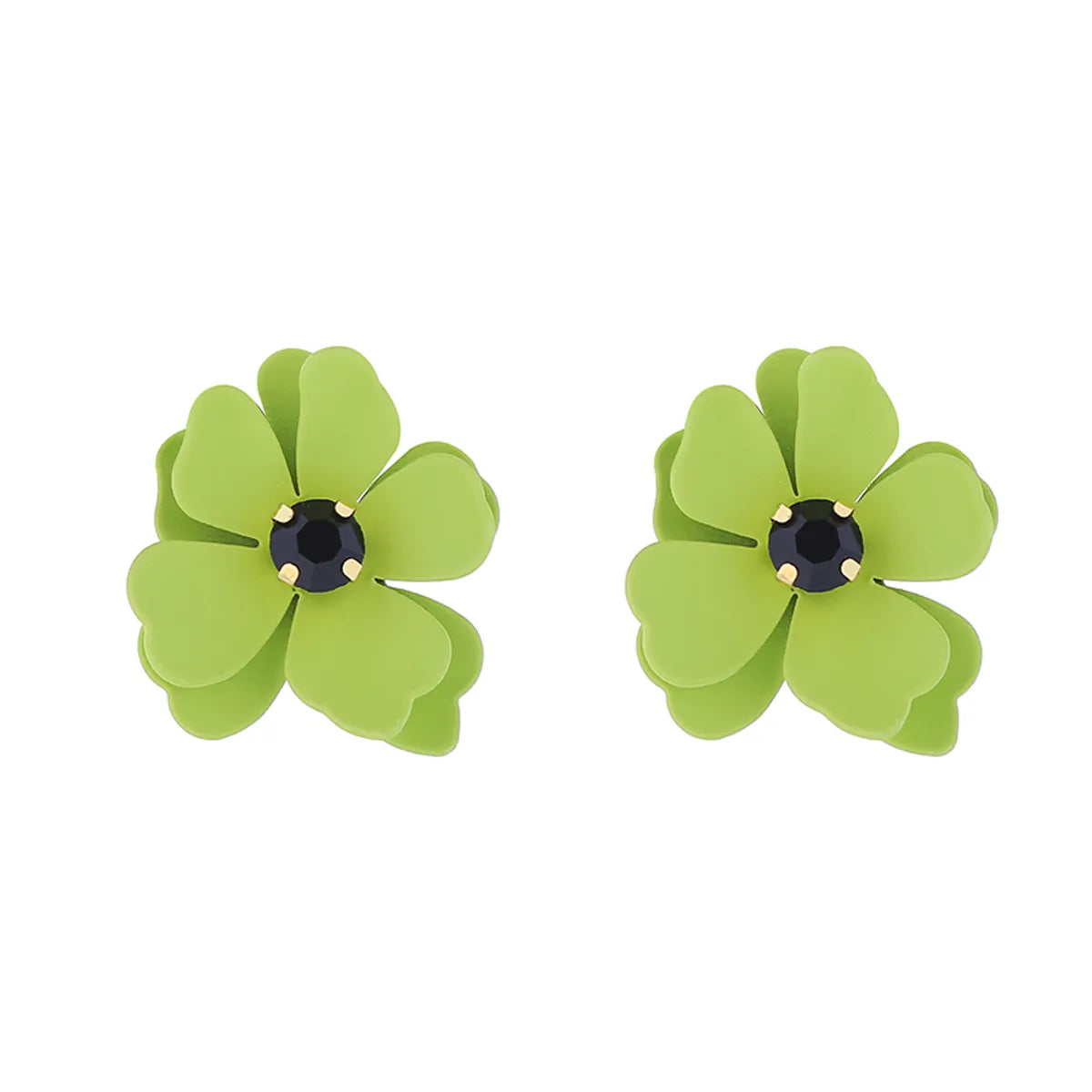 1 Pair Cute Flower Inlay Alloy Rhinestones Ear Studs