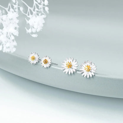 1 Pair Cute Flower Sterling Silver Plating Ear Studs