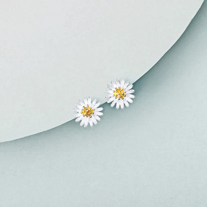 1 Pair Cute Flower Sterling Silver Plating Ear Studs