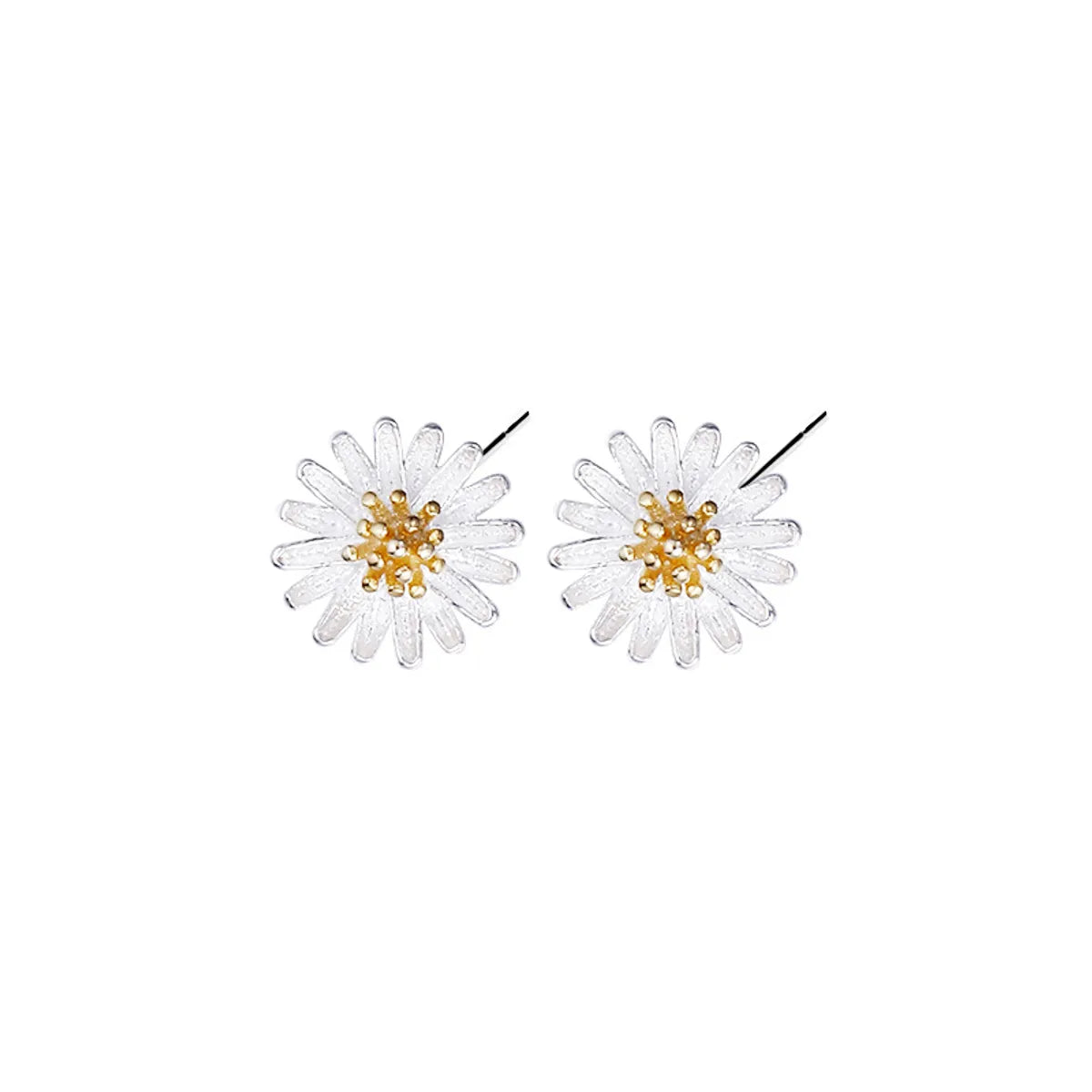 1 Pair Cute Flower Sterling Silver Plating Ear Studs