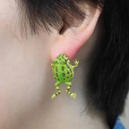 1 Pair Cute Frog Enamel Alloy Ear Studs