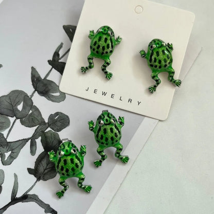 1 Pair Cute Frog Enamel Alloy Ear Studs