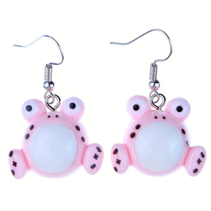 1 Pair Cute Frog Resin Drop Earrings