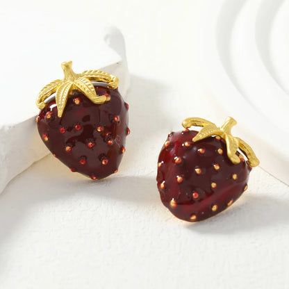 1 Pair Cute Fruit Alloy Ear Studs