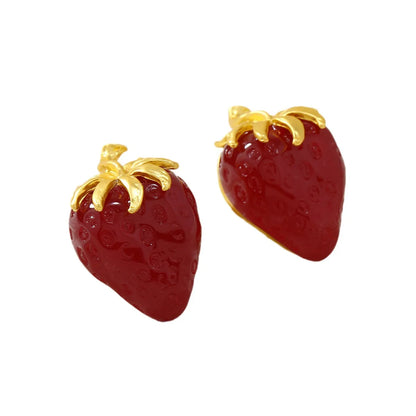 1 Pair Cute Fruit Alloy Ear Studs