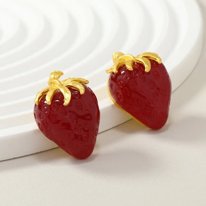 1 Pair Cute Fruit Alloy Ear Studs