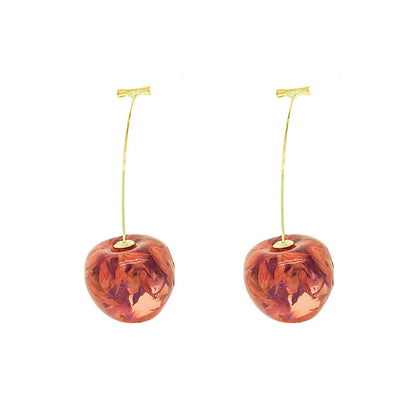 1 Pair Cute Fruit Glass Handmade Women'S Drop Earrings