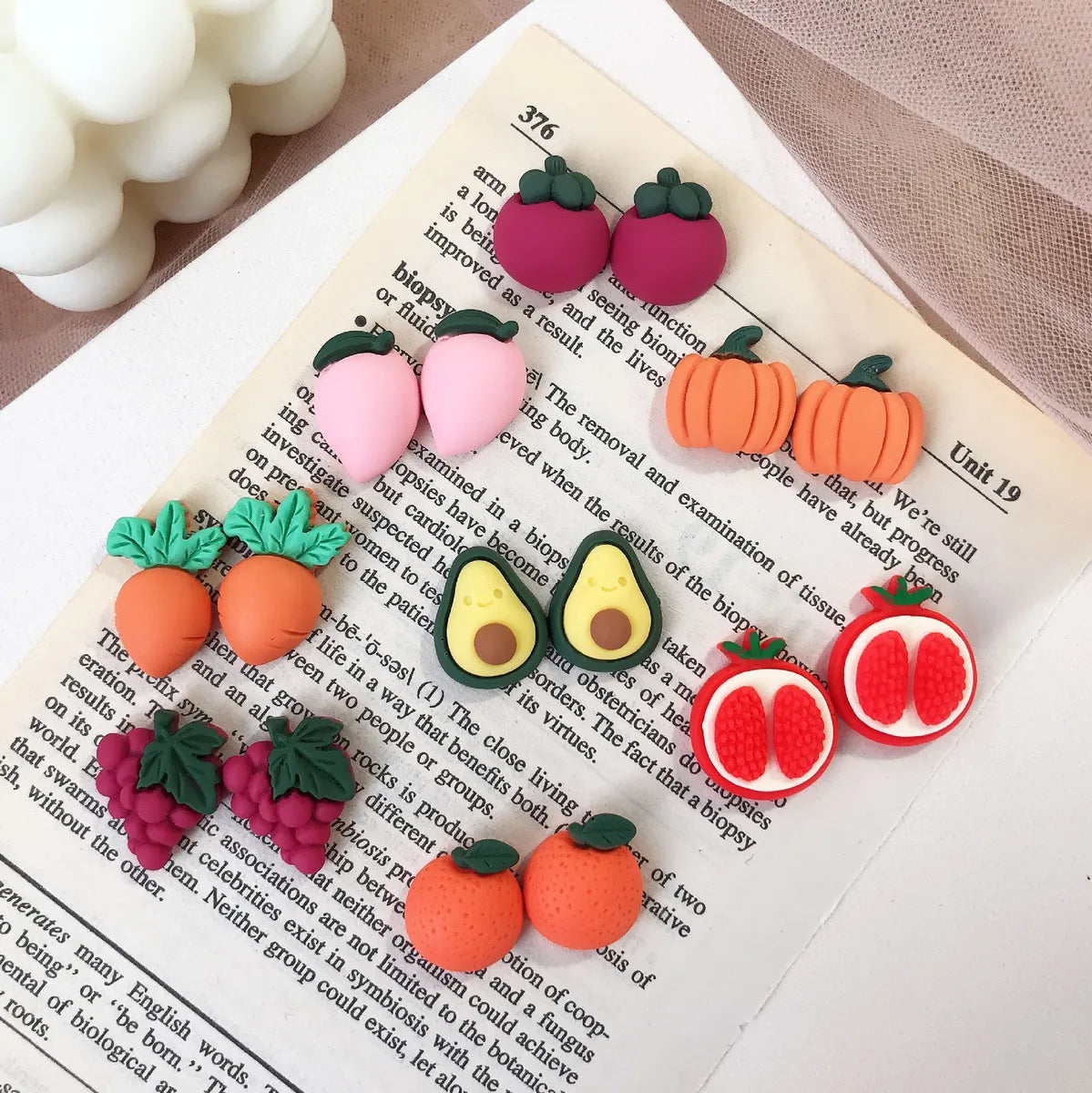 1 Pair Cute Fruit Resin Plating Women's Ear Studs