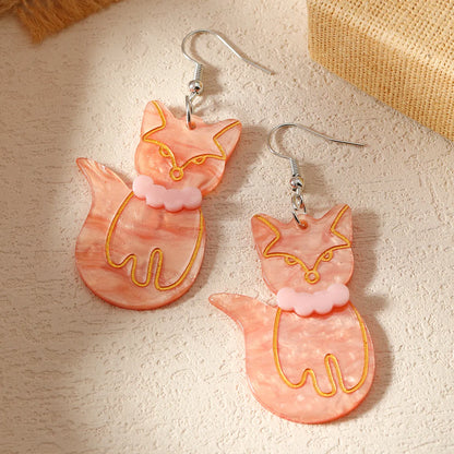 1 Pair Cute Funny Animal Arylic Drop Earrings