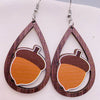 1 Pair Cute Funny Cartoon Character Leaf Water Droplets Wood Drop Earrings