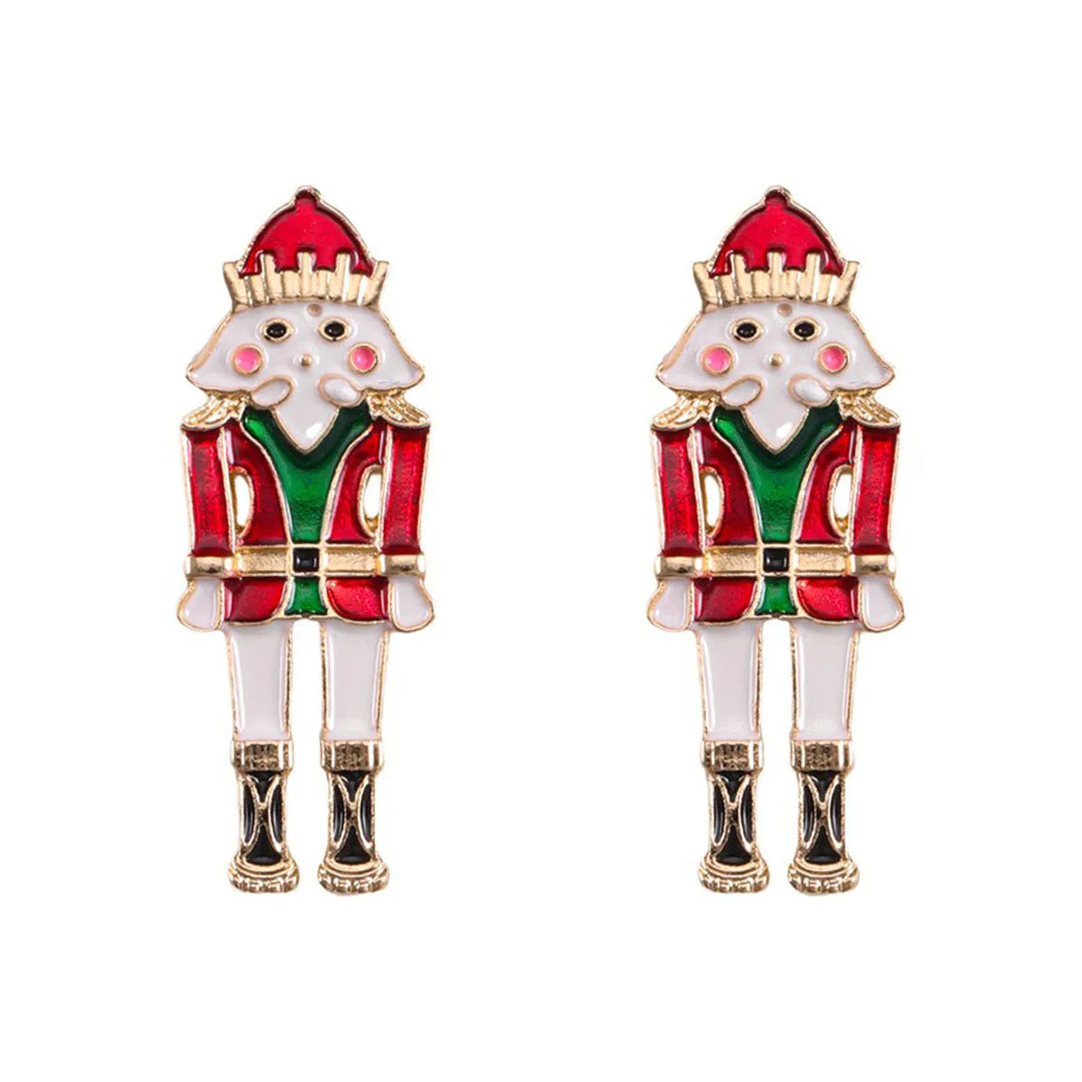 1 Pair Cute Funny Classic Style Cartoon Character Nutcracker Inlay Alloy Seed Bead Drop Earrings