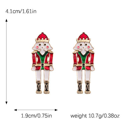 1 Pair Cute Funny Classic Style Cartoon Character Nutcracker Inlay Alloy Seed Bead Drop Earrings