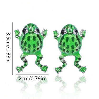 1 Pair Cute Funny Frog Alloy Ear Studs