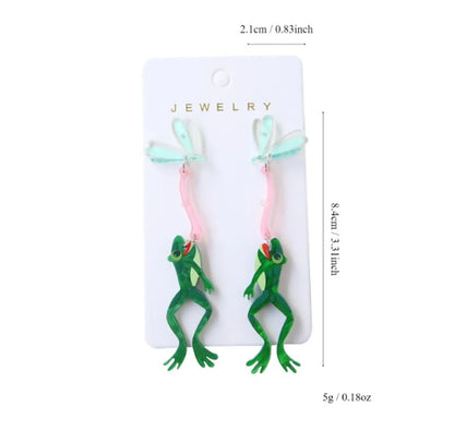 1 Pair Cute Funny Frog Arylic Drop Earrings