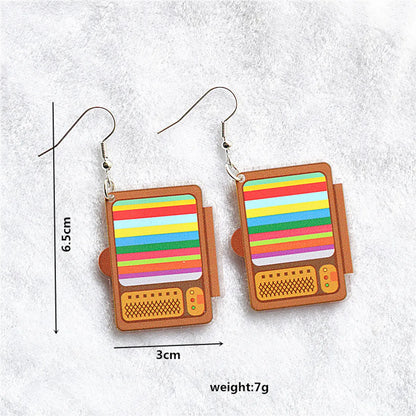 1 Pair Cute Funny Geometric Rubik'S Cube Arylic Alloy Drop Earrings