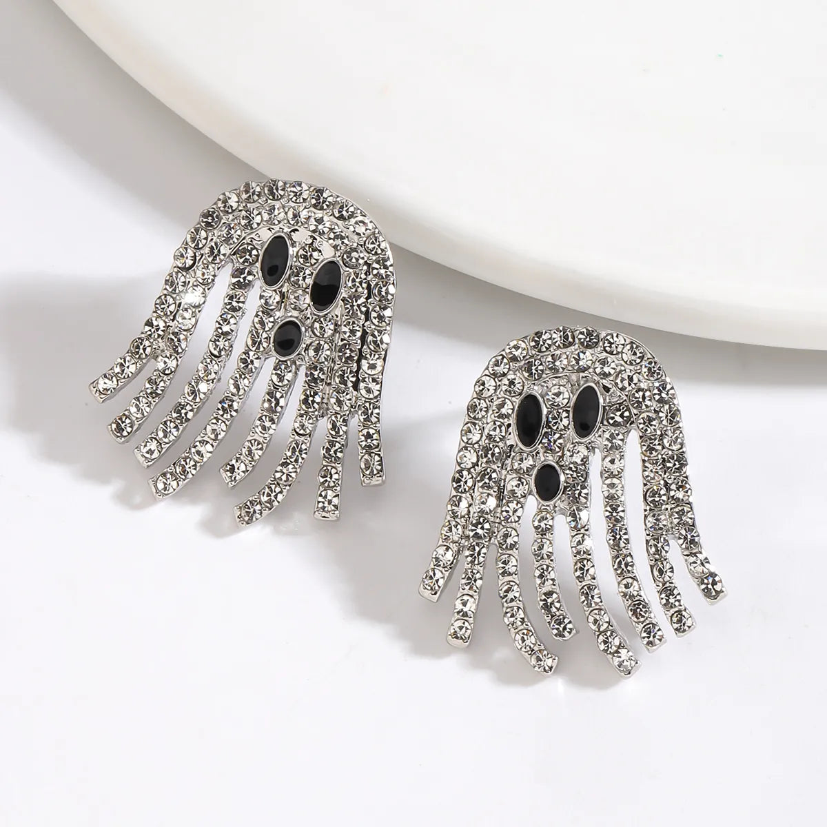 1 Pair Cute Funny Ghost Alloy Ear Studs