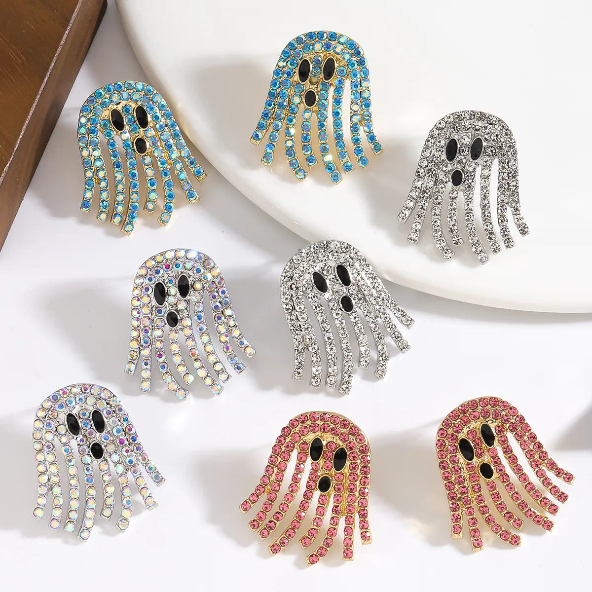 1 Pair Cute Funny Ghost Alloy Ear Studs