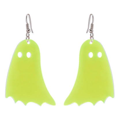 1 Pair Cute Funny Ghost Alloy Resin Drop Earrings