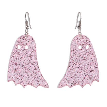 1 Pair Cute Funny Ghost Alloy Resin Drop Earrings