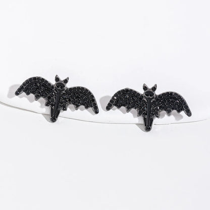 1 Pair Cute Funny Pumpkin Bat Skull Alloy Drop Earrings