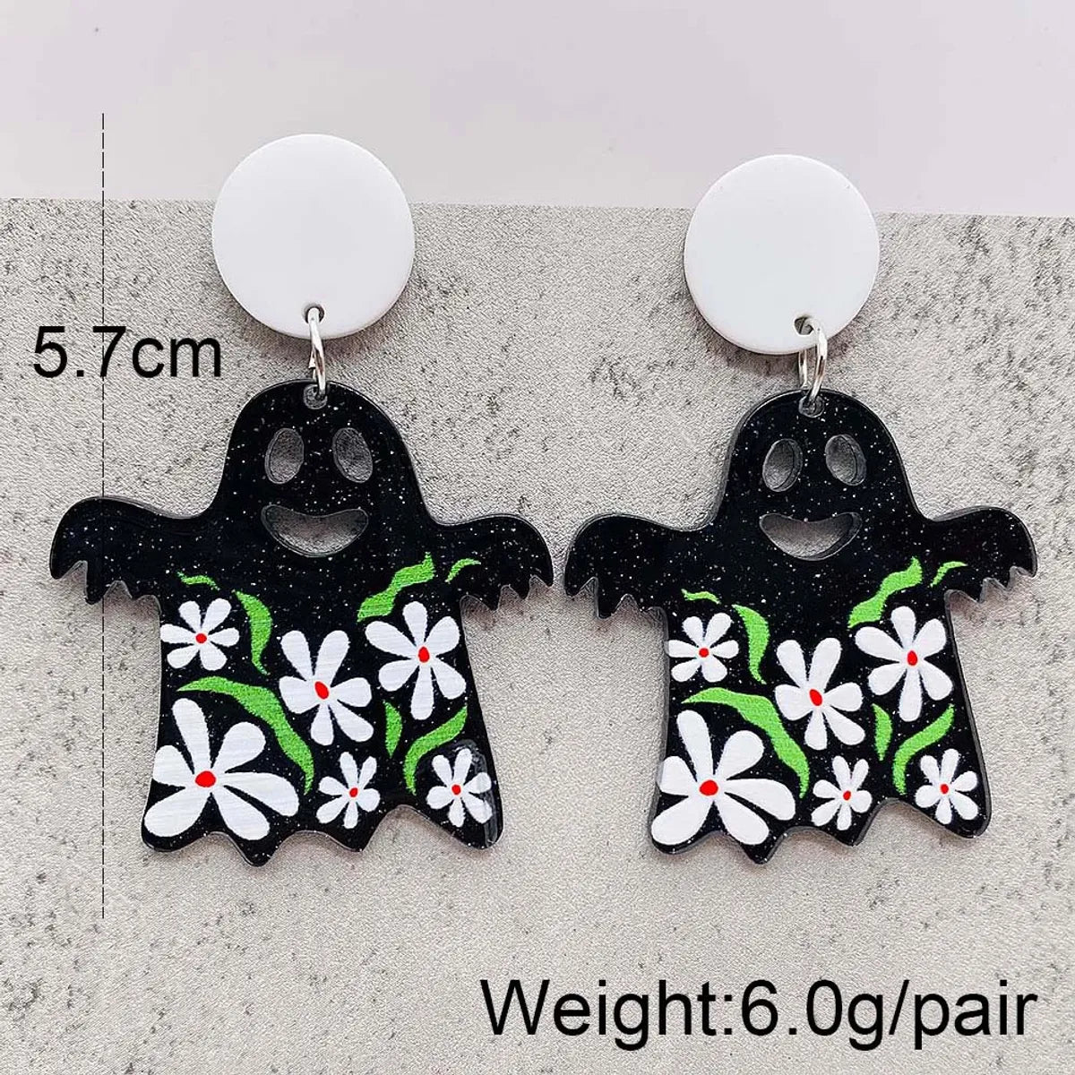 1 Pair Cute Funny Pumpkin Cat Ghost Arylic Drop Earrings