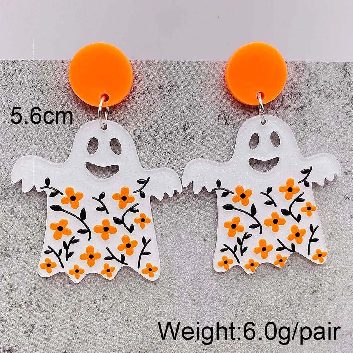 1 Pair Cute Funny Pumpkin Cat Ghost Arylic Drop Earrings